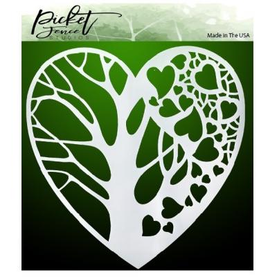 Picket Fence Studios Stencil - Tree Of Hearts